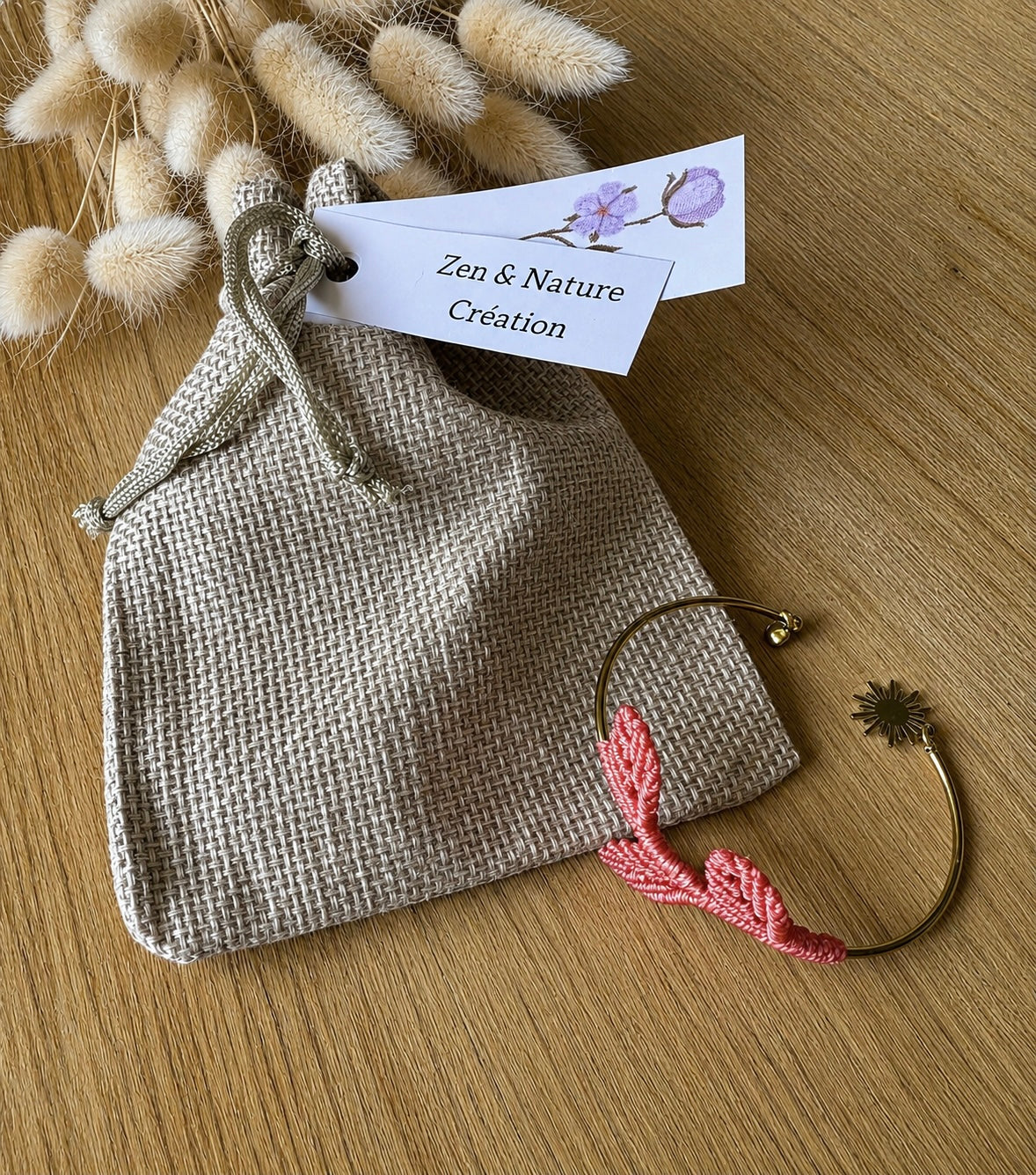 Bracelet Jonc en Macramé "Folia" | Acier Inoxydable – Bijou Artisanal