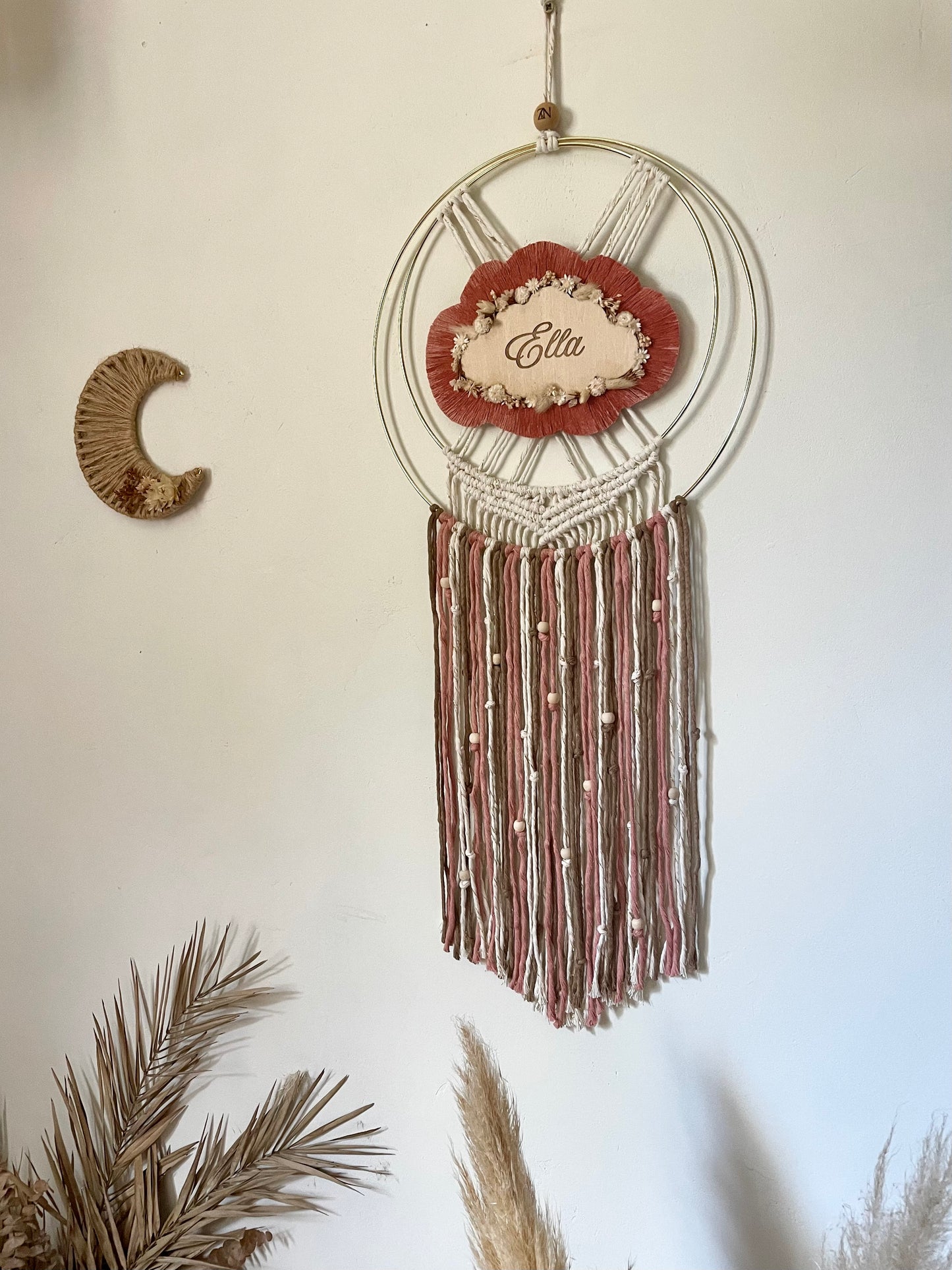 Tissage bohème nuage personnalisé en macramé