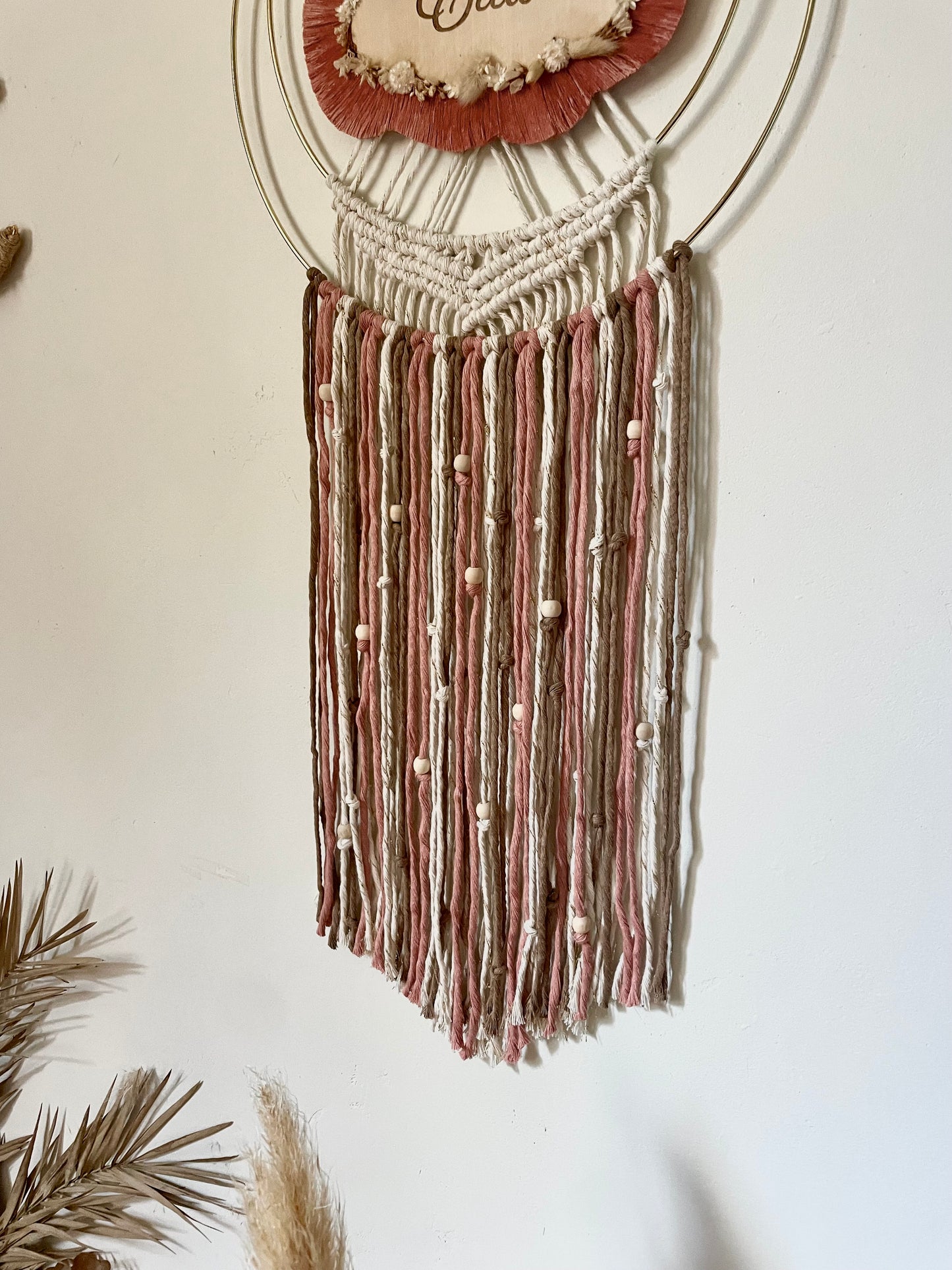 Tissage bohème nuage personnalisé en macramé