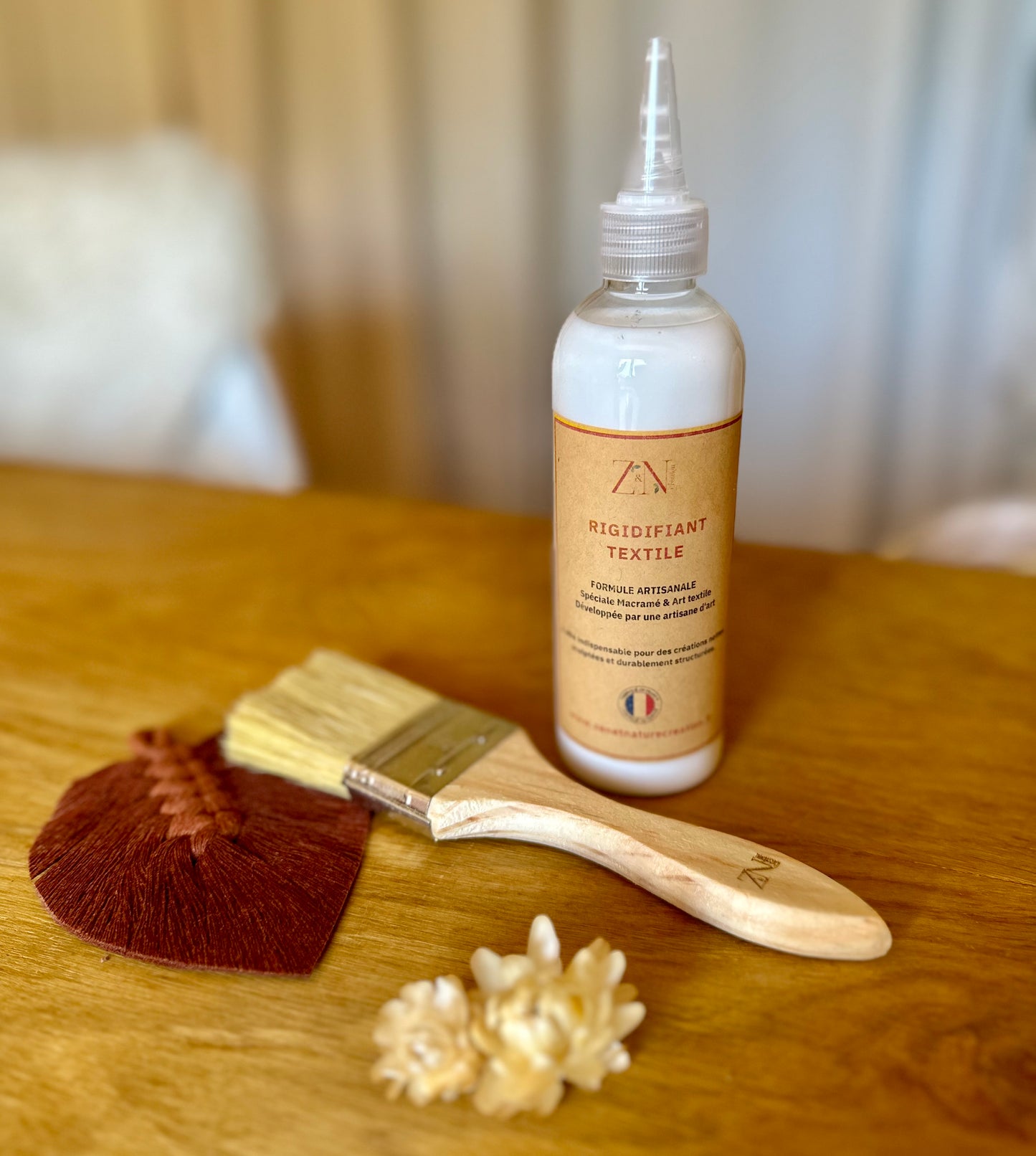 Rigidifiant Textile Artisanal – Spécial Macramé & Art Textile (Flacon 200 ml)