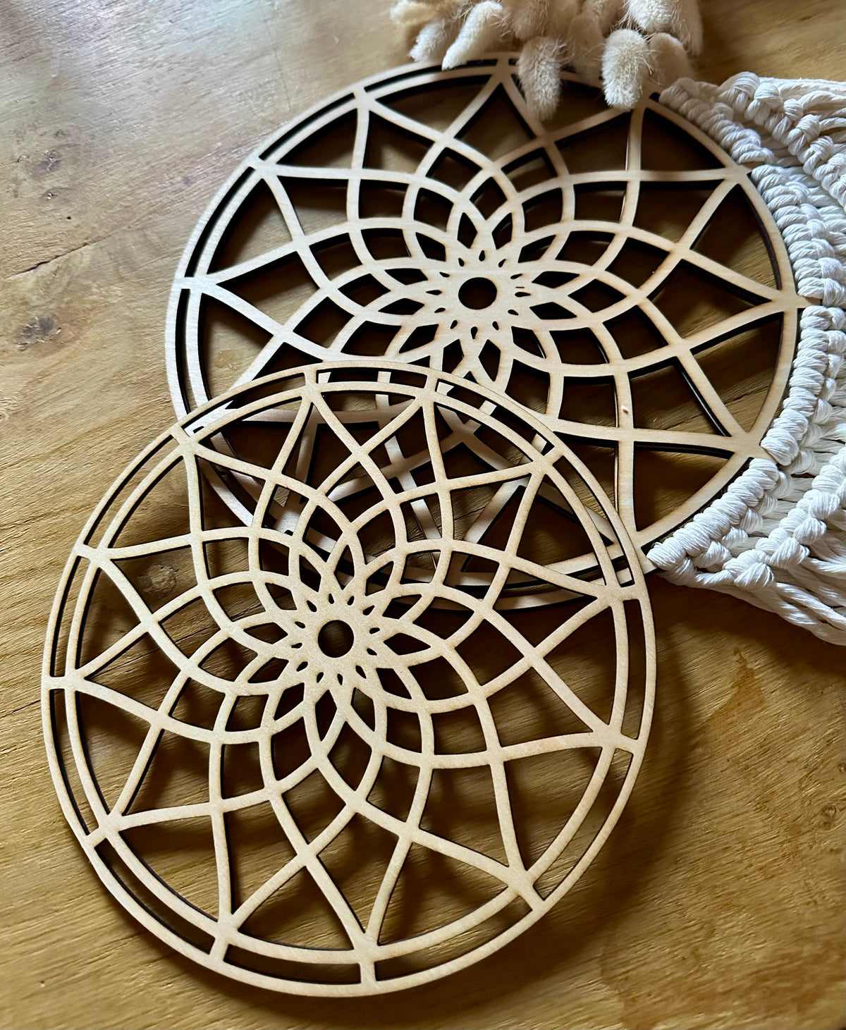 Mandala en Bois Ajouré pour Macramé | Support Attrape-Rêves & Déco Murale