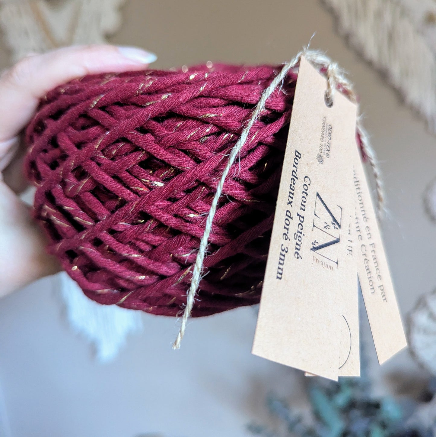 Gamme bobines artisanales de coton peigné 3mm scintillant