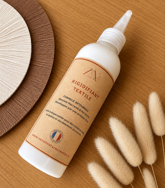 Rigidifiant Textile Artisanal – Spécial Macramé & Art Textile (Flacon 200 ml)