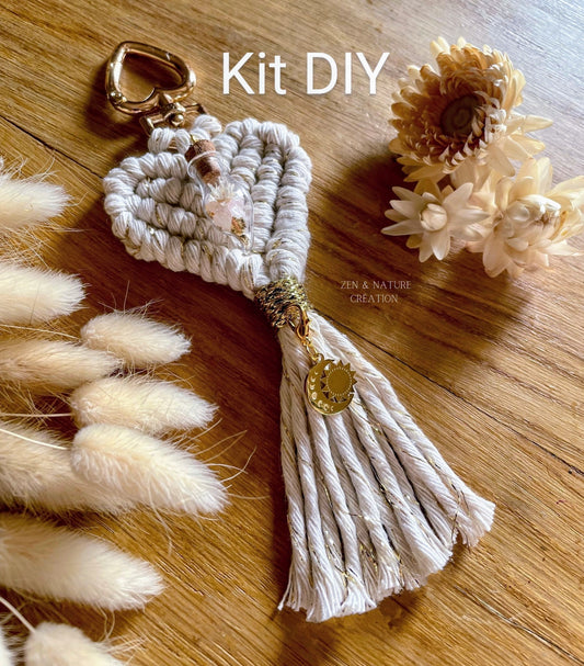 Kit DIY Porte-clé / bijou de sac Céleste en macramé et sa fiole enchantée