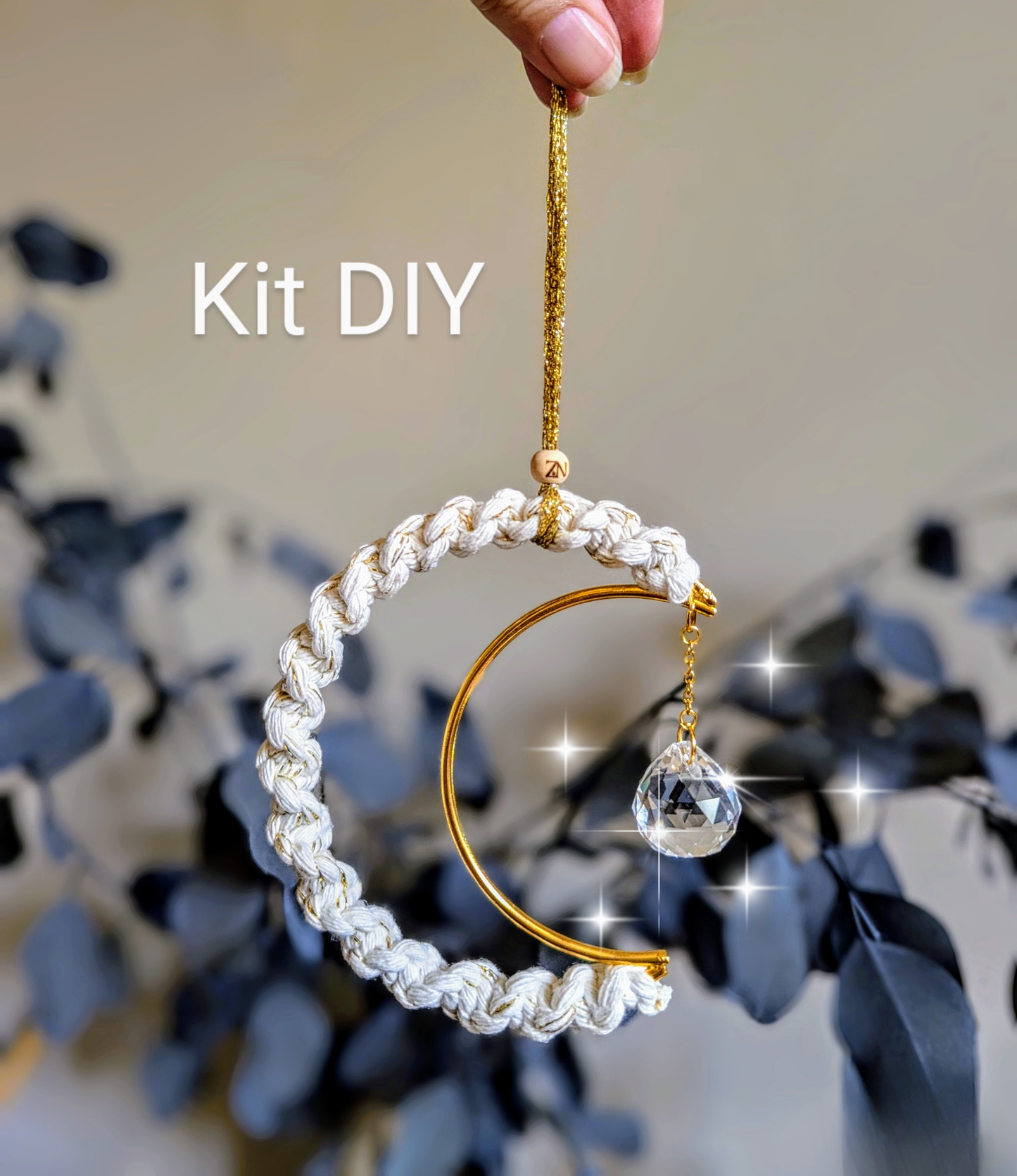 Kit DIY Attrape-soleil lune en macramé