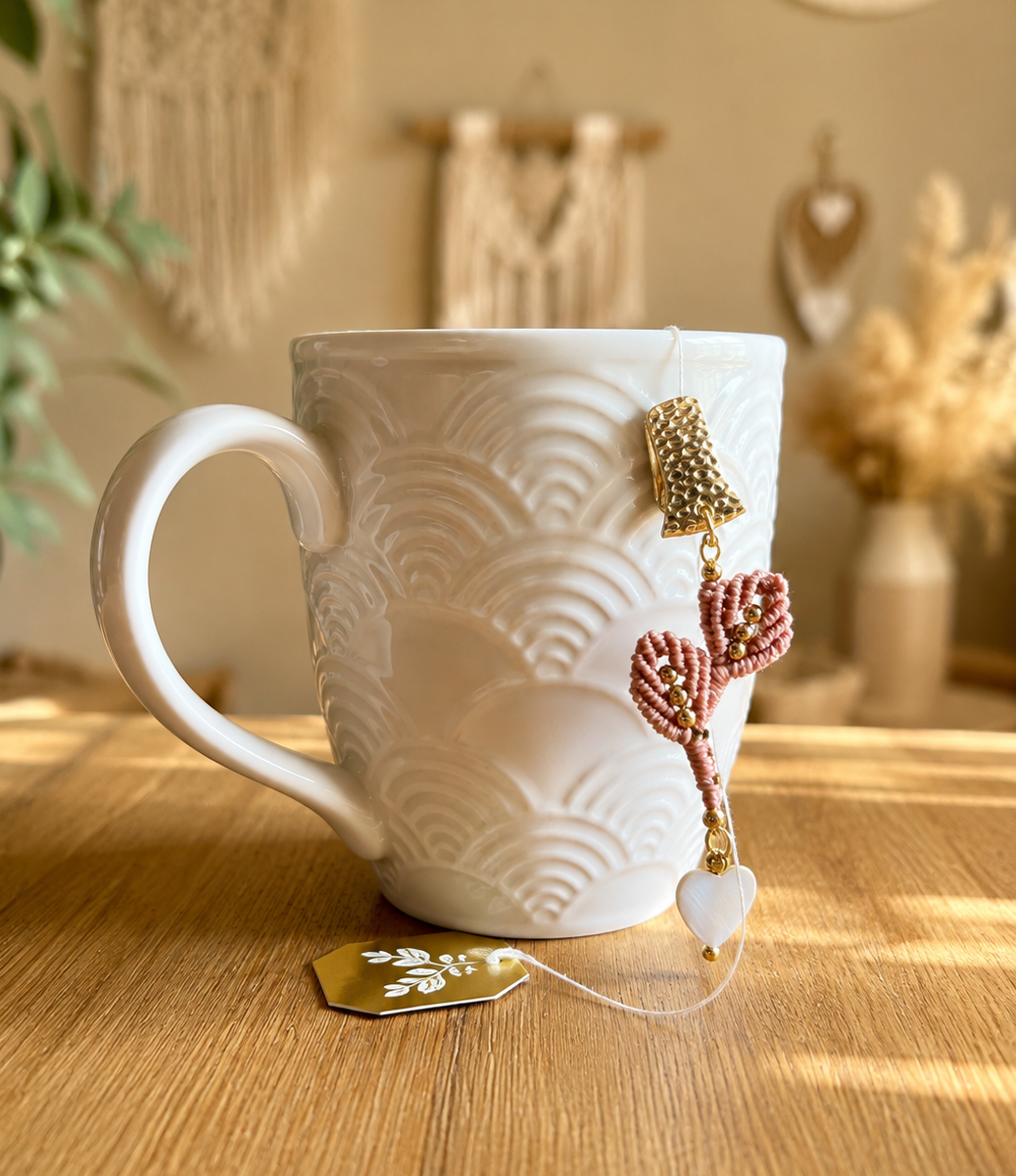 Charm lest sachet de thé macramé 