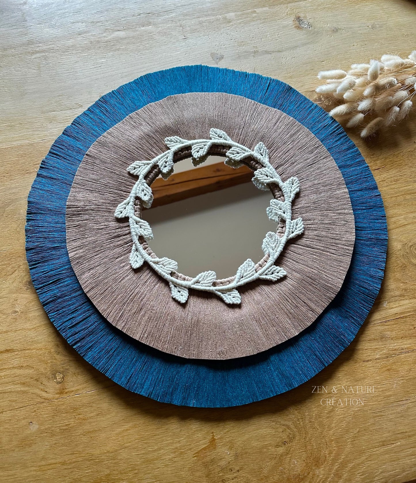Miroir artisanal Lavanya | macramé | 3 tailles 27cm/38cm/50cm