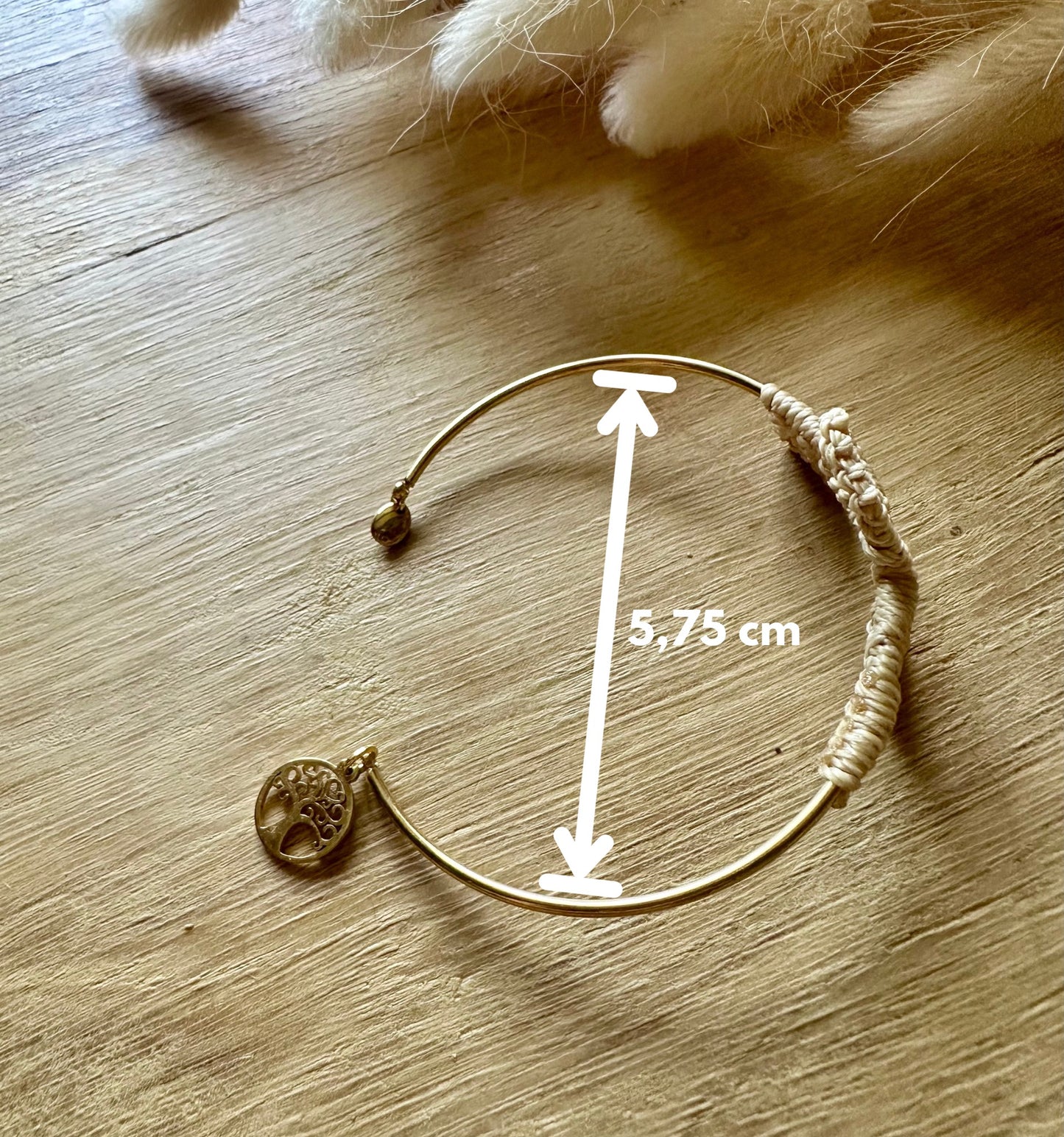 Bracelet Jonc en Macramé "Folia" | Acier Inoxydable – Bijou Artisanal
