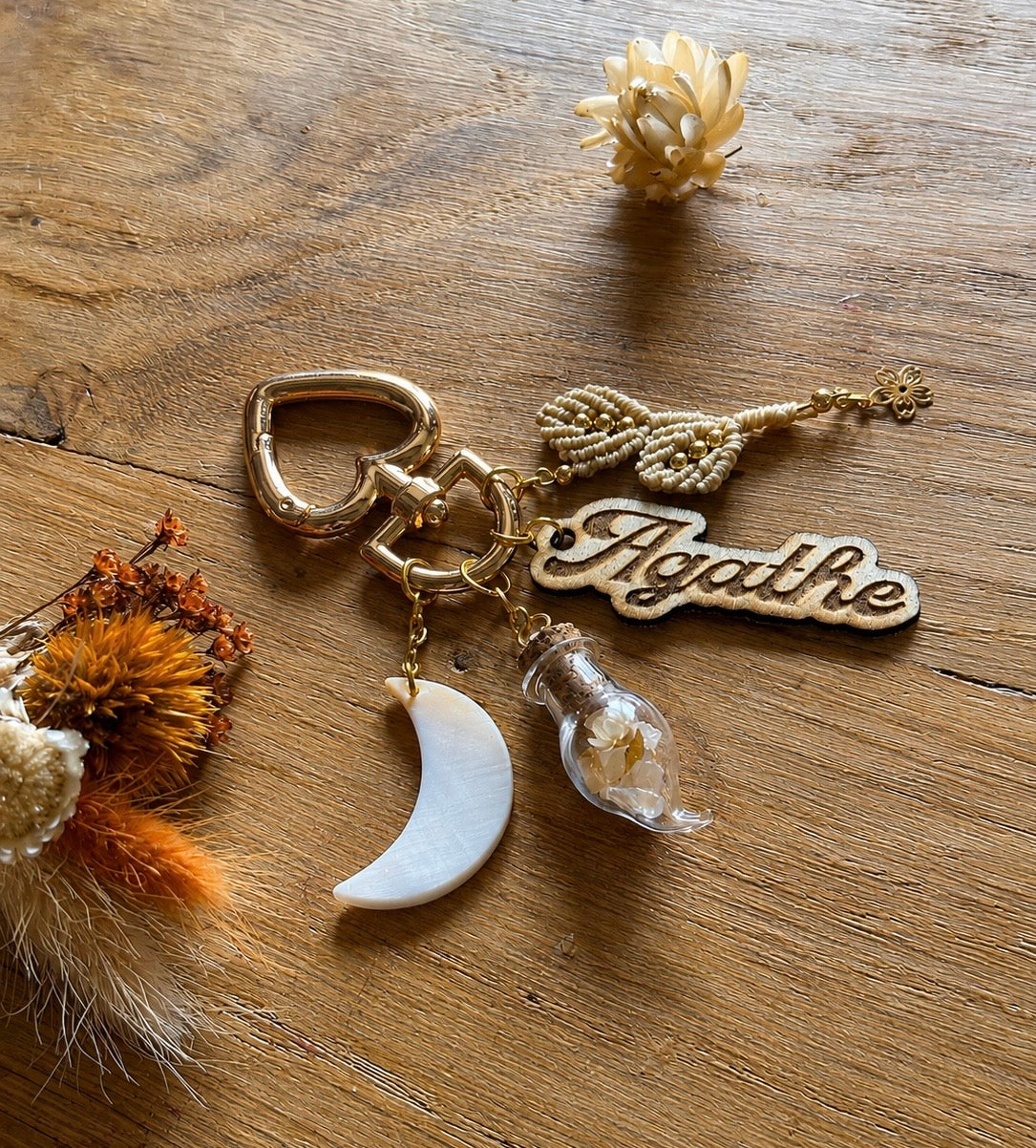 Bijou de sac / porte-clé Sweet | macramé personnalisé