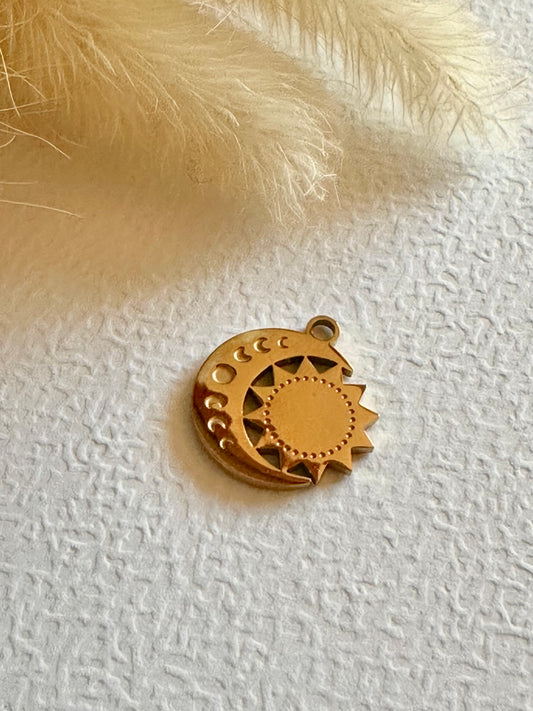 Breloque lune et soleil | Acier inoxydable