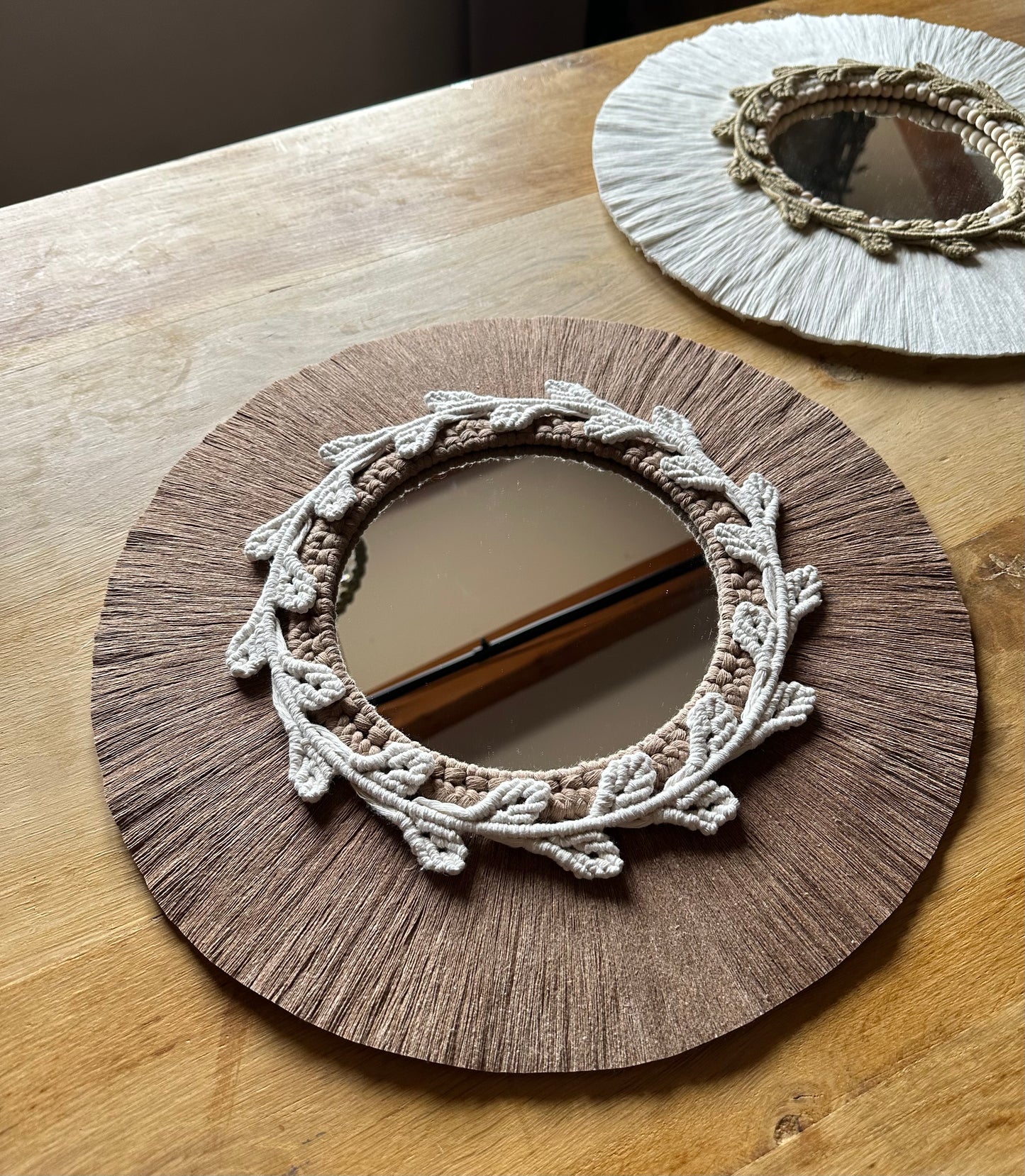 Miroir artisanal Lonéa | macramé | 42 cm