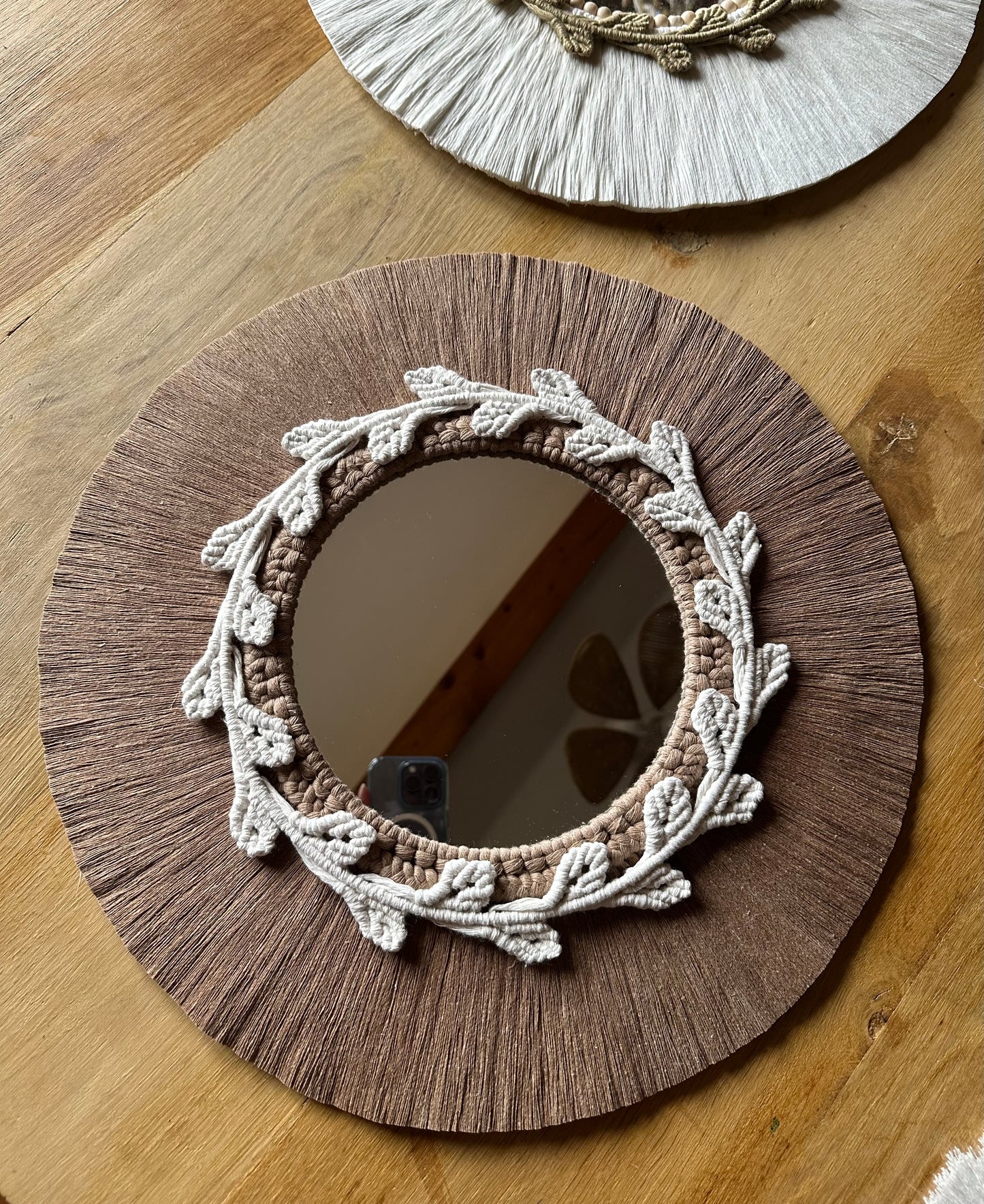 Miroir artisanal Lonéa | macramé | 42 cm