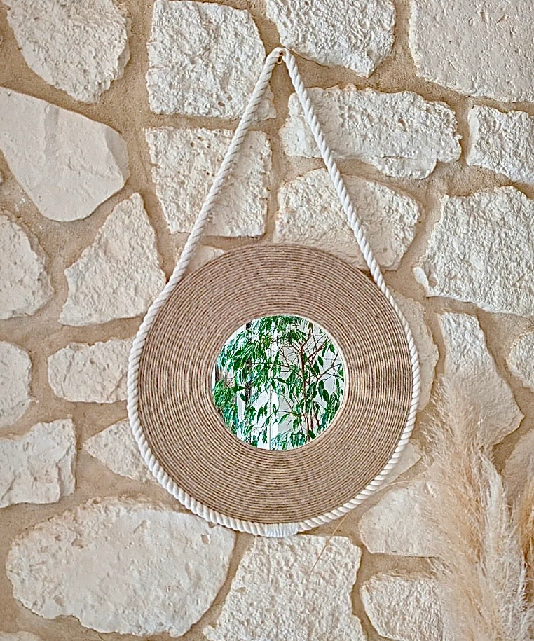 Miroir artisanal Matanai | jute corde en coton