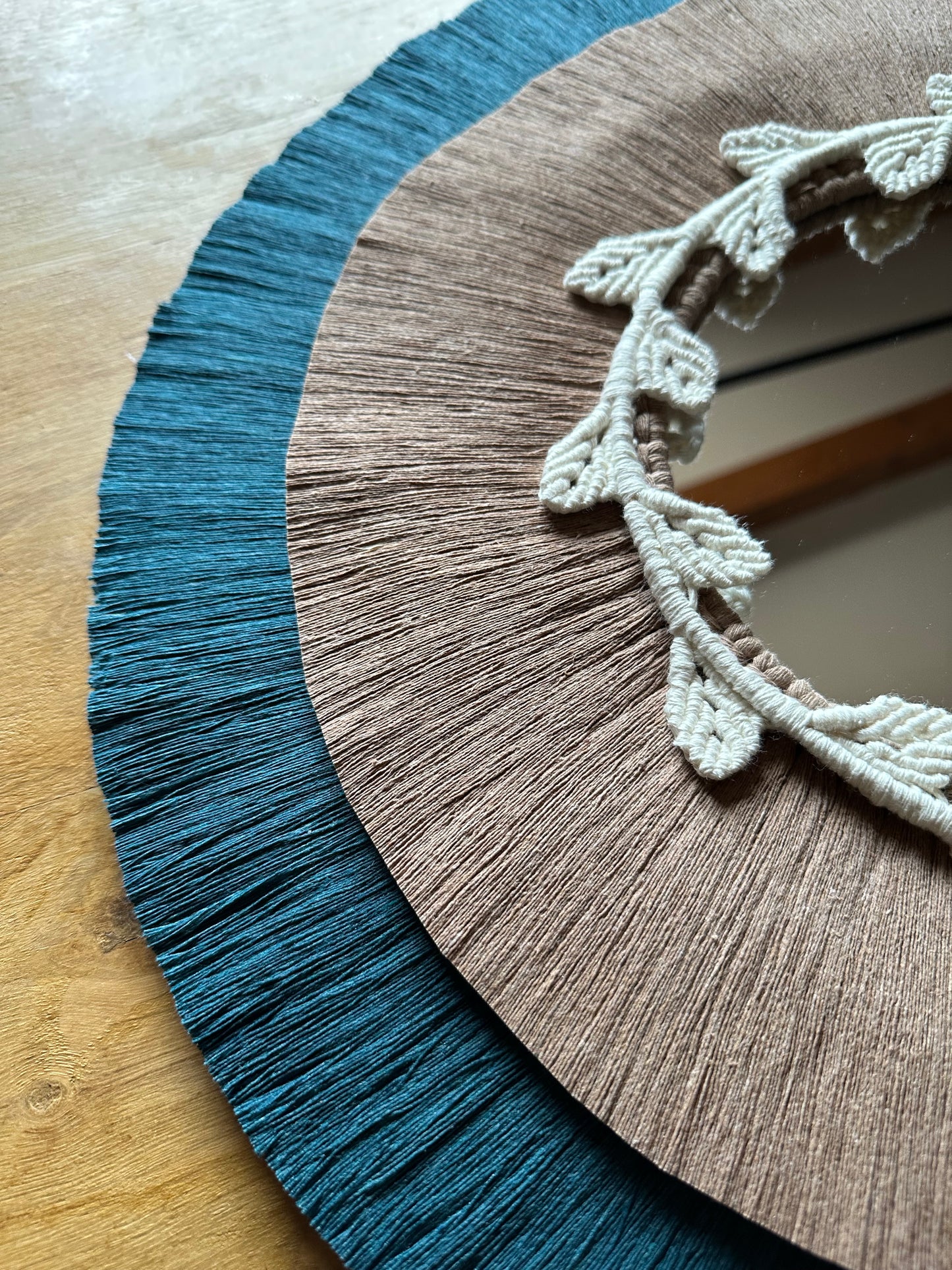Miroir artisanal Lavanya | macramé | 3 tailles 27cm/38cm/50cm