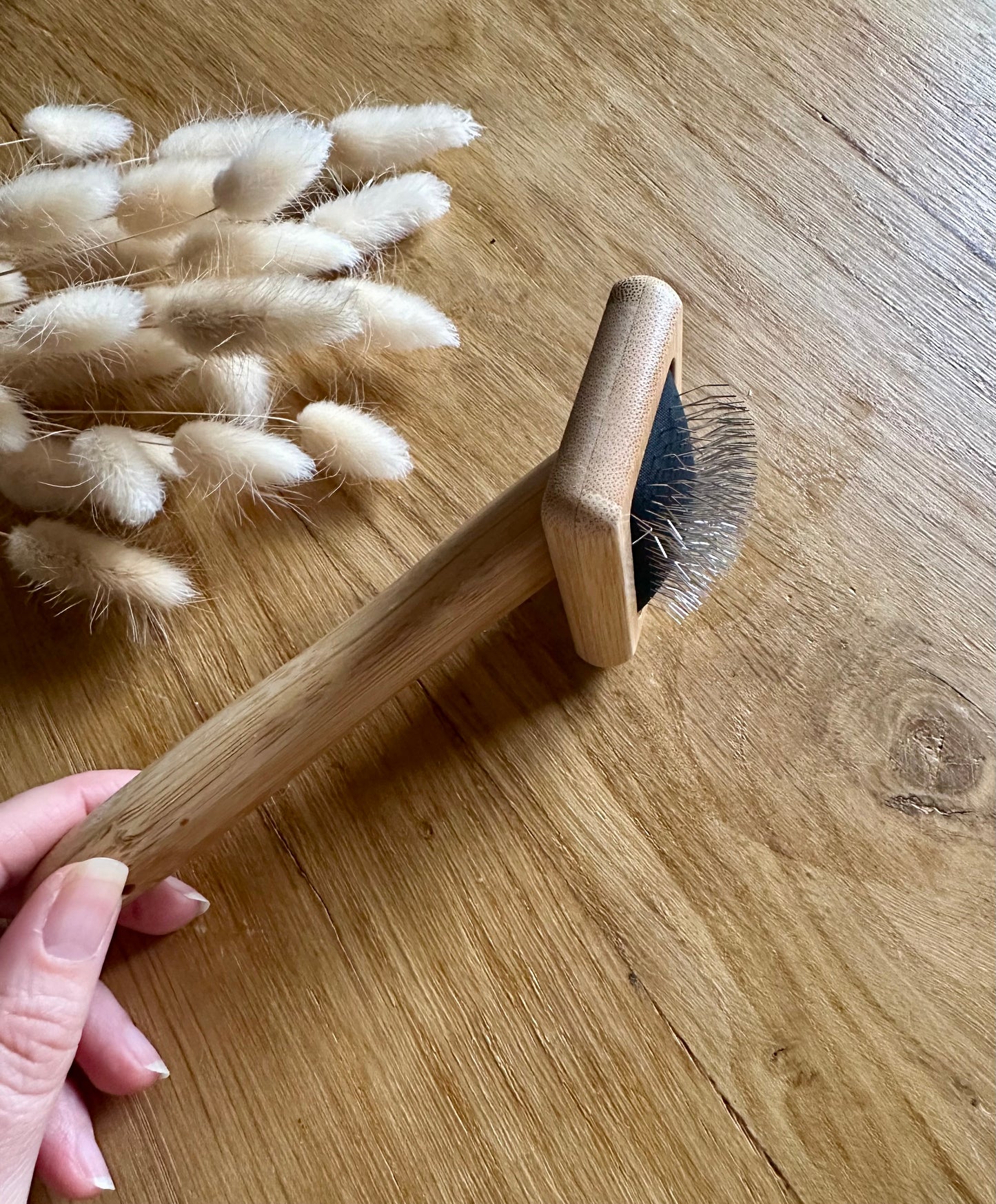Brosse macramé en bois | Largeur 7 cm