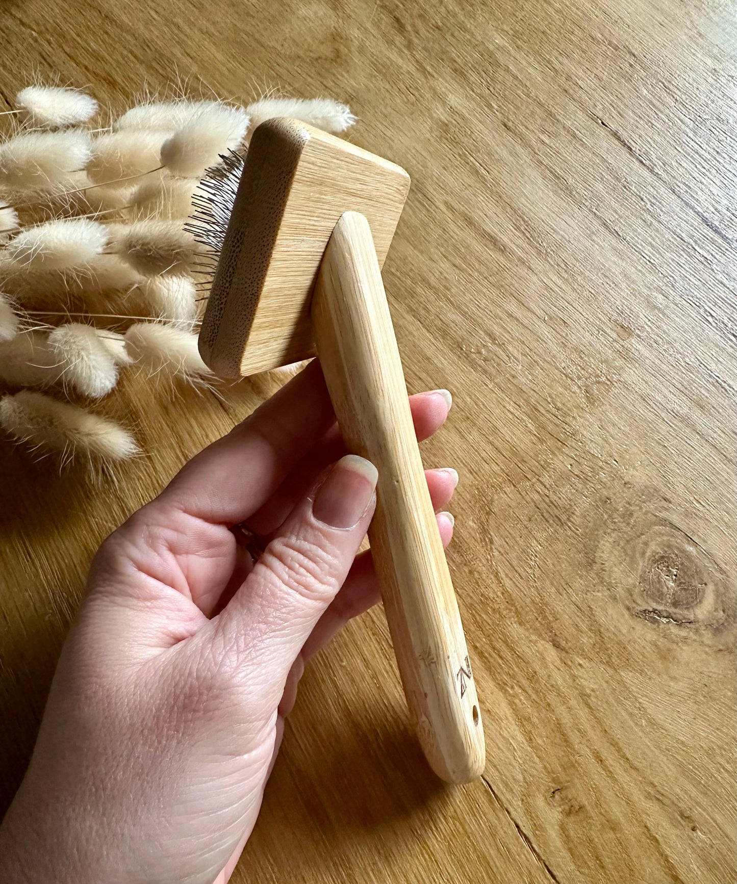 Brosse macramé en bois | Largeur 7 cm