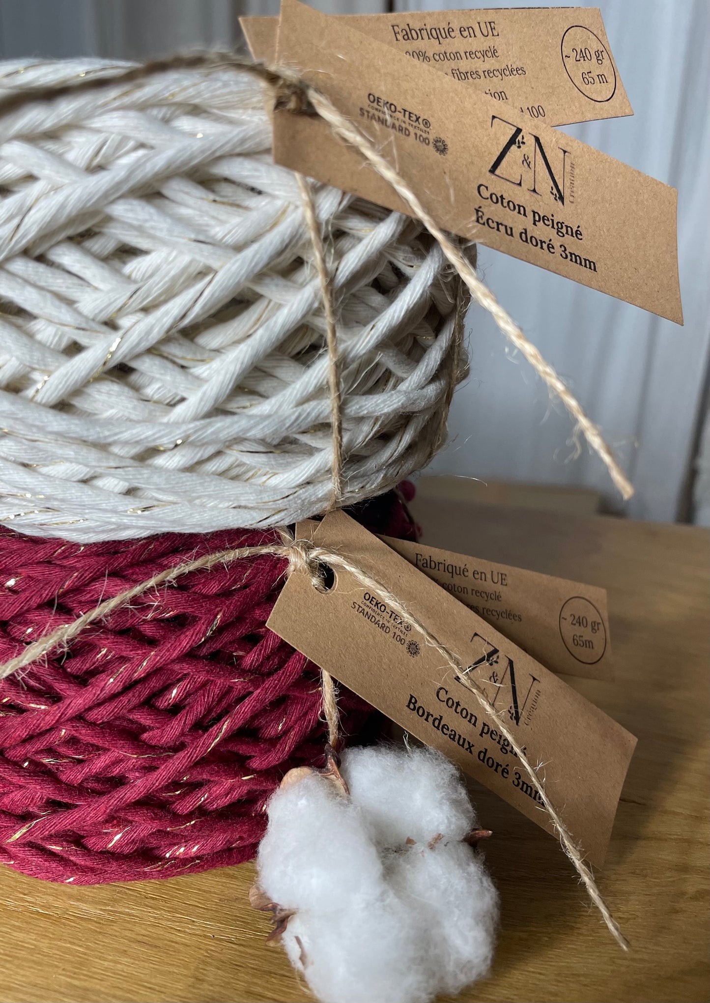 Gamme bobines artisanales de coton peigné 4mm