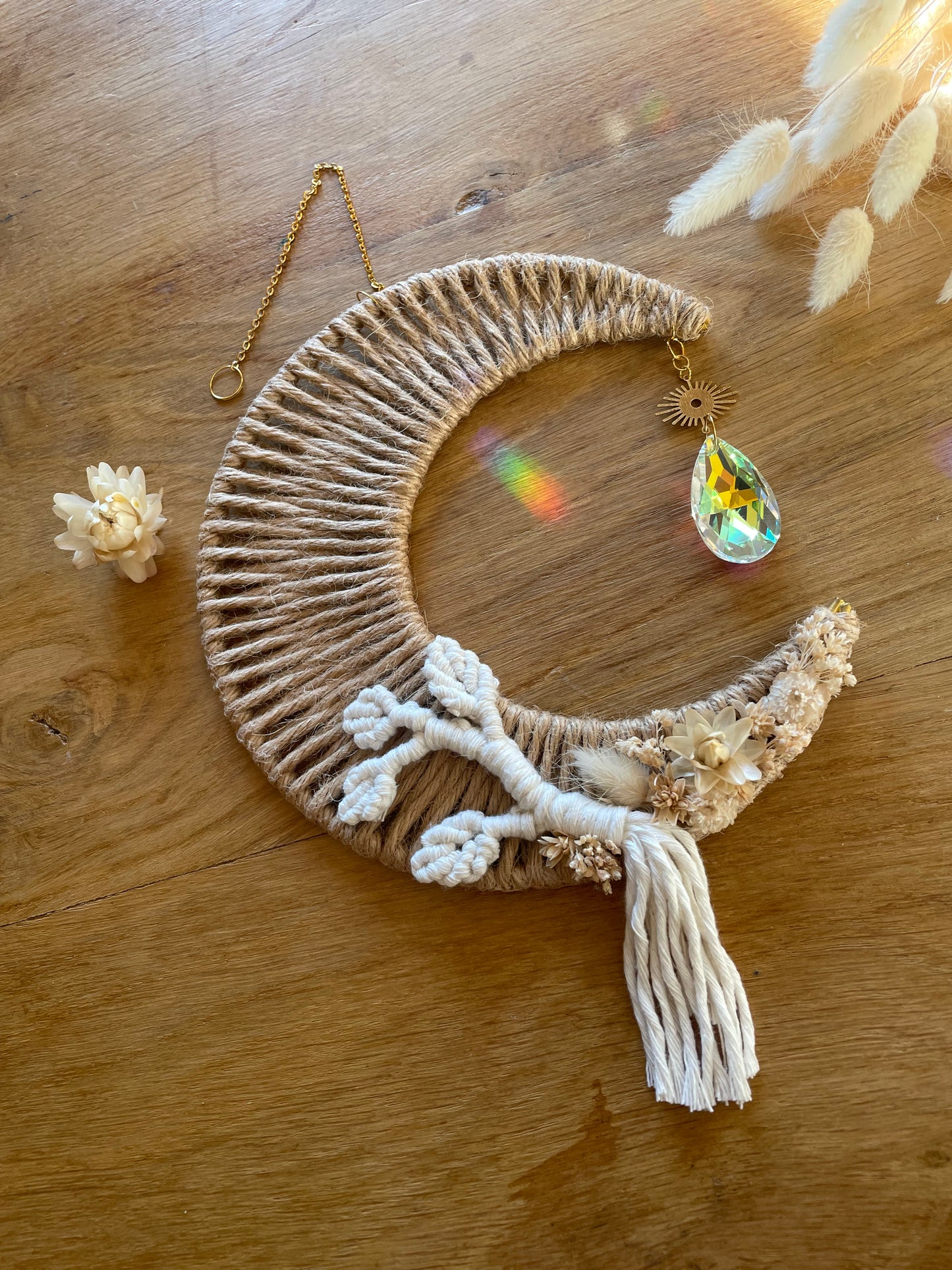 Attrape-soleil artisanal Lina | macramé et jute