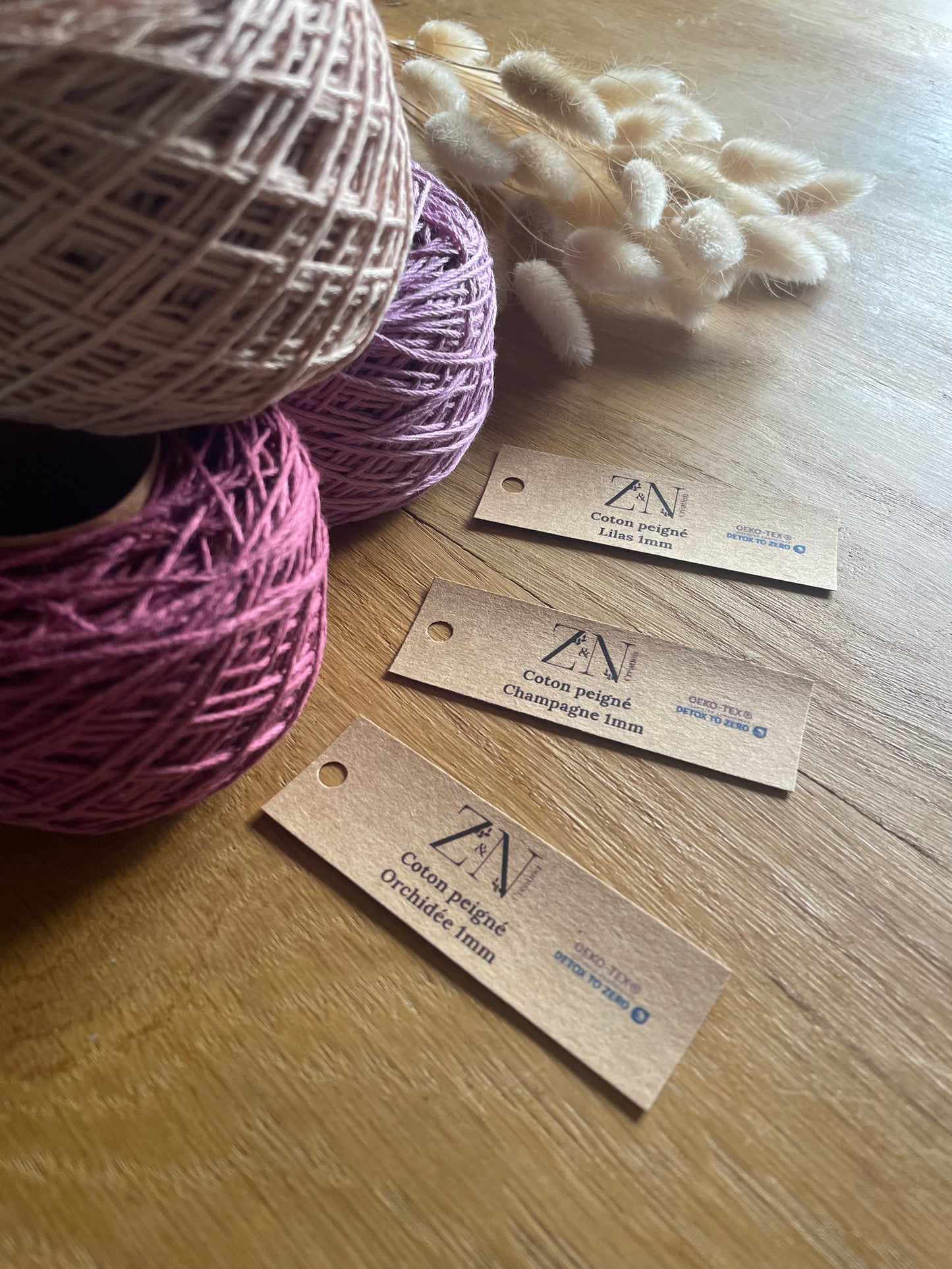 Gamme pelotes artisanales coton peigné 1mm