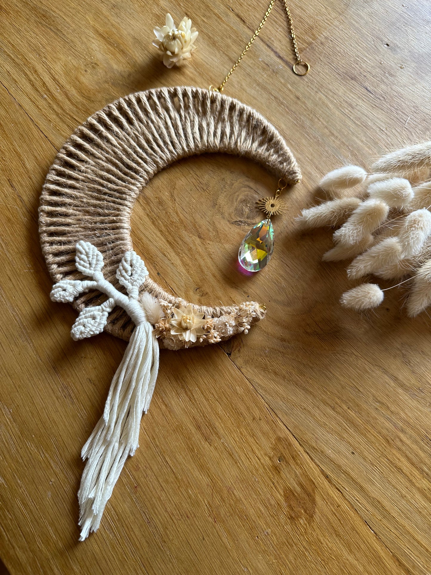 Attrape-soleil artisanal Lina | macramé et jute