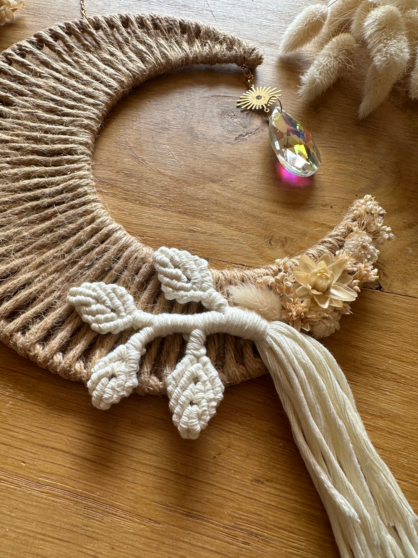 Attrape-soleil artisanal Lina | macramé et jute