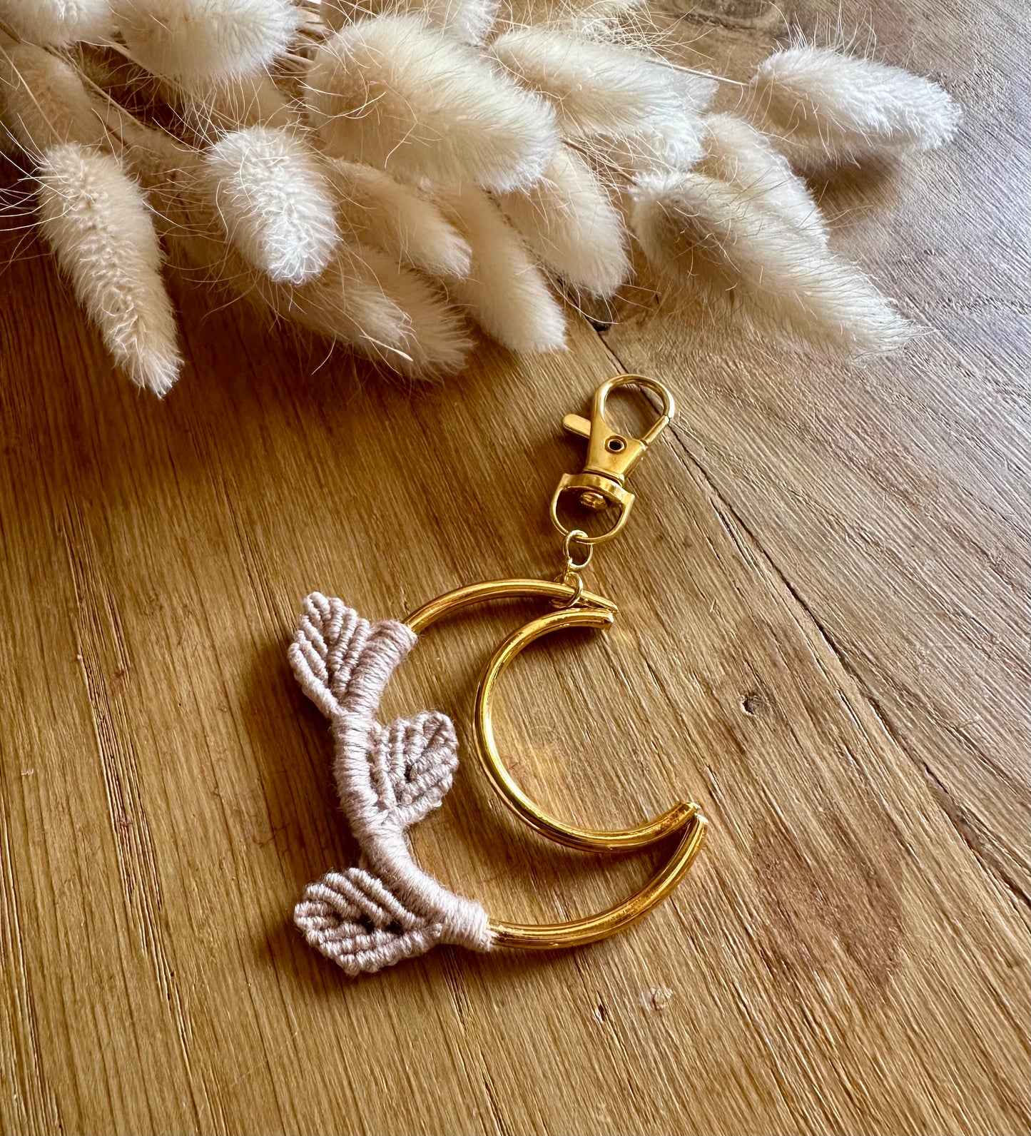 Ornement Aura | lune ou cœur| feuillage micro macramé