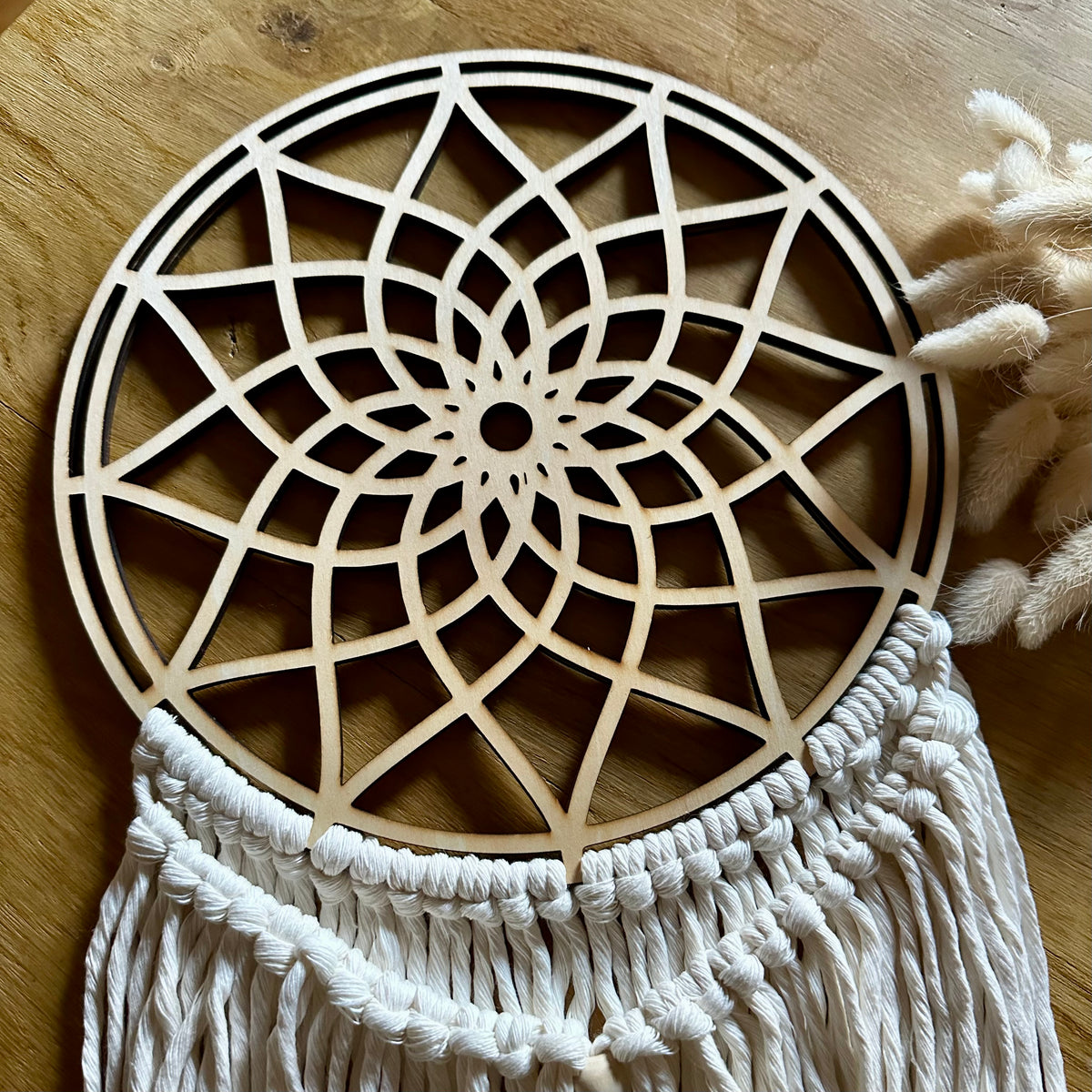 Mandala en Bois Ajouré pour Macramé | Support Attrape-Rêves & Déco Murale