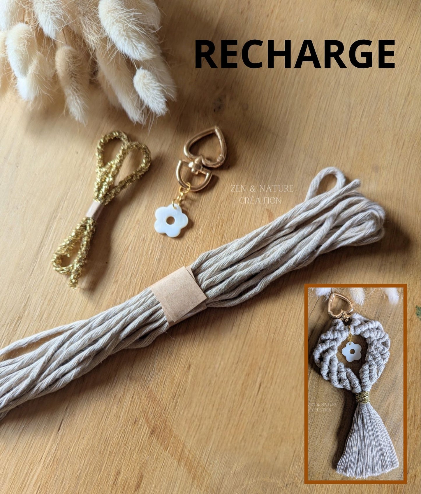 RECHARGE - Kit DIY Porte-clé/Bijou de sac en macramé
