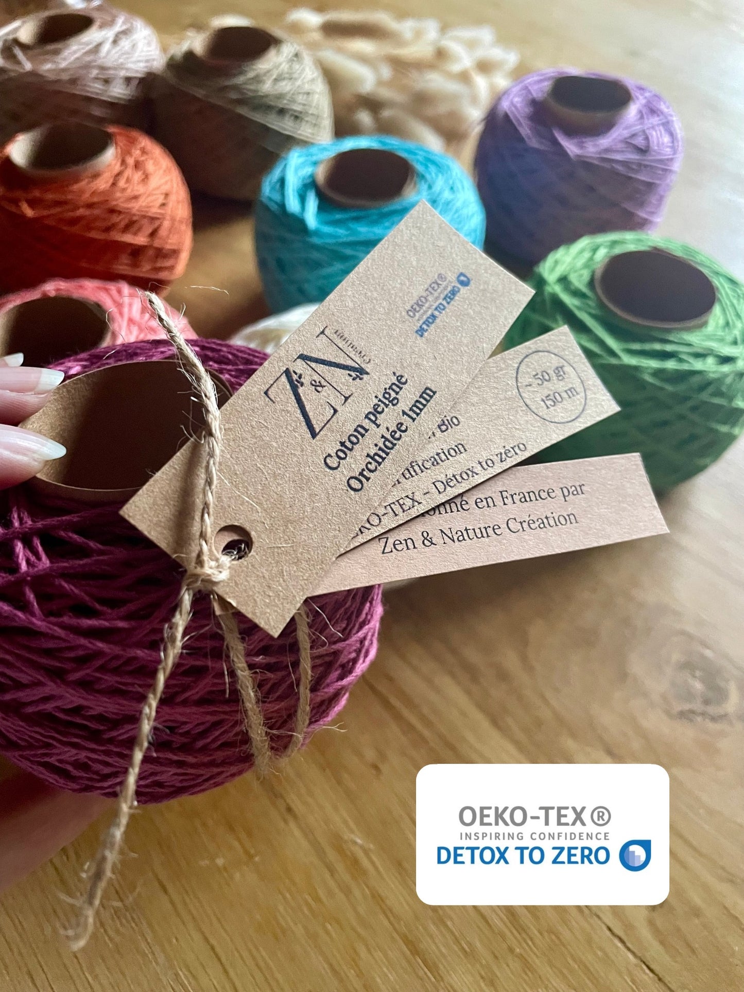 Gamme pelotes artisanales coton peigné 1mm