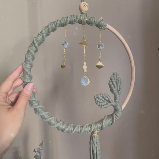 Suncatcher attrape-soleil xl en macramé artisanal 