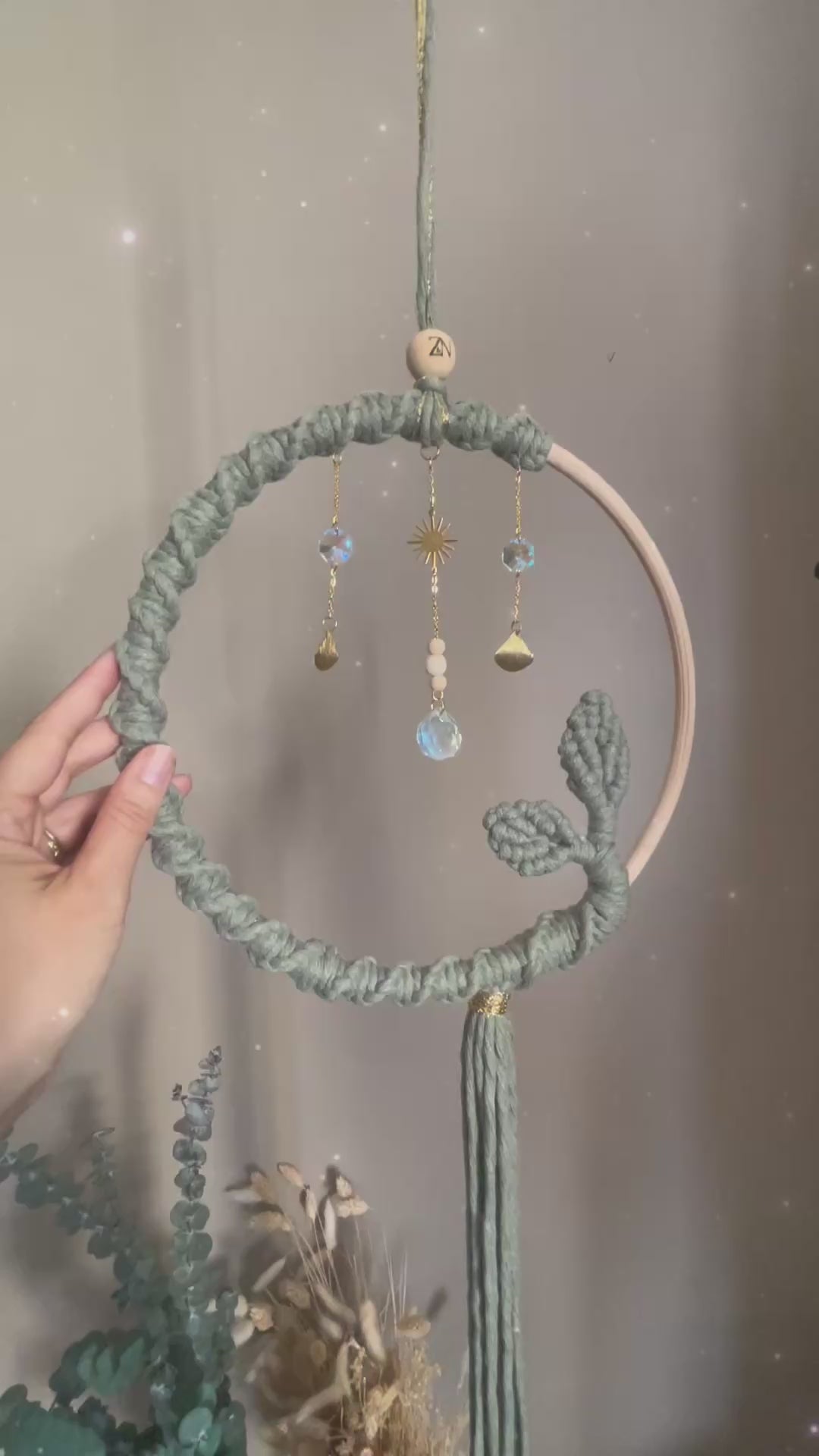 Suncatcher attrape-soleil xl en macramé artisanal 